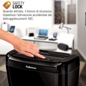 FELLOWES Powershred 36C Paper Shredder, 6 Sheet Cross Cut - Image 3