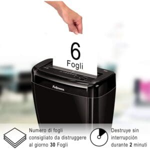 FELLOWES Powershred 36C Paper Shredder, 6 Sheet Cross Cut - Image 2